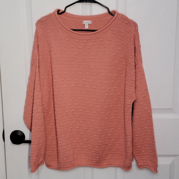 Garnet Hill Bobble Stitch Pullover Textured Sweater - Picture 2 of 12